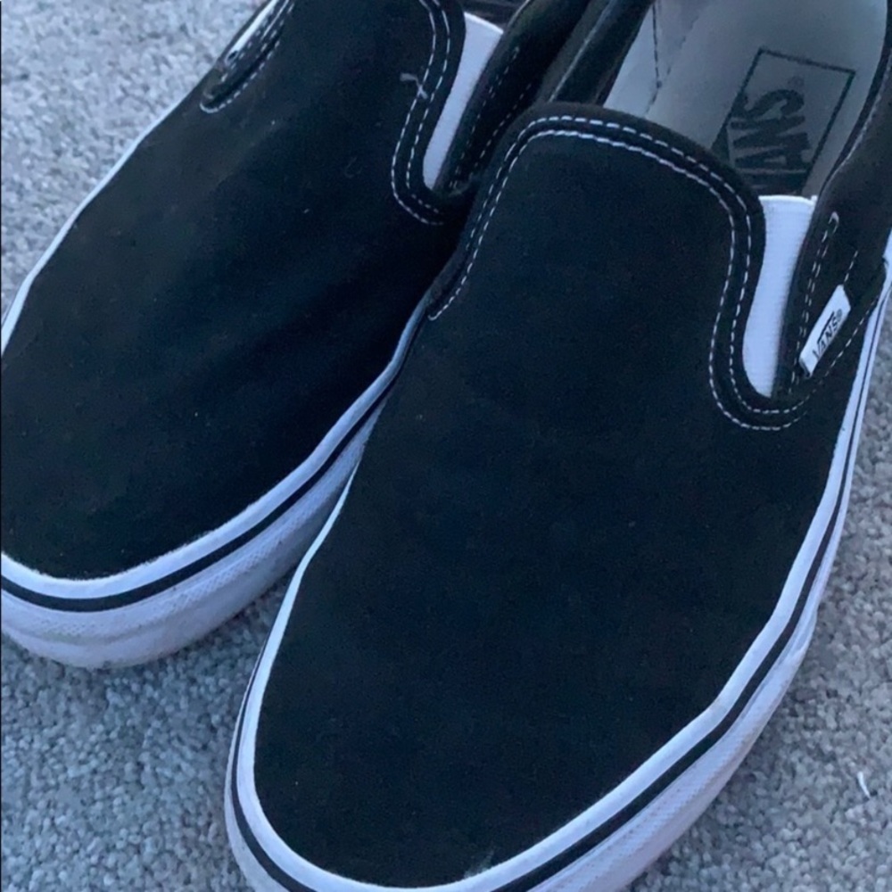 barely worn black slip on-vans
